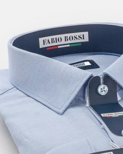Chemise Homme Élégante en Twill Bleu
