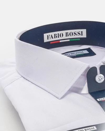 Chemise Homme Élégante en Twill Blanc
