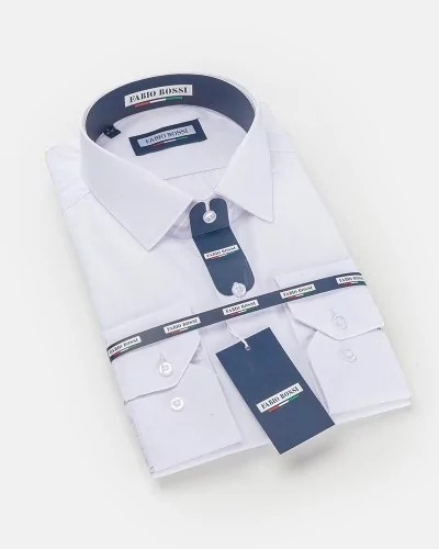 Chemise Homme Élégante en Twill Blanc