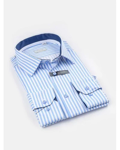 Homme Chemise En Twill Fin À Rayures 49CH