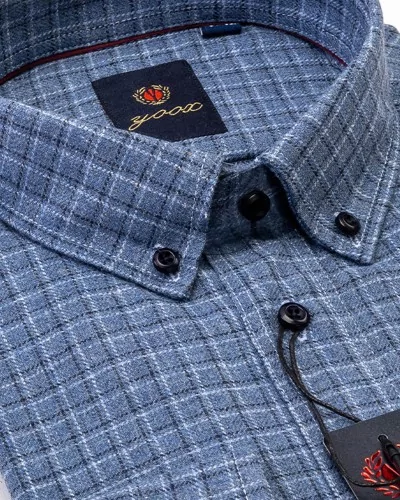 Chemise casual en flanelle à carreaux pour hommes