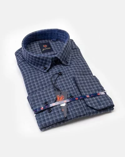 Chemise casual en flanelle à carreaux pour hommes