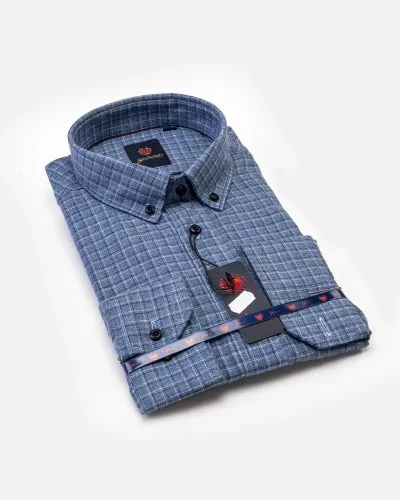 Chemise casual en flanelle à carreaux pour hommes