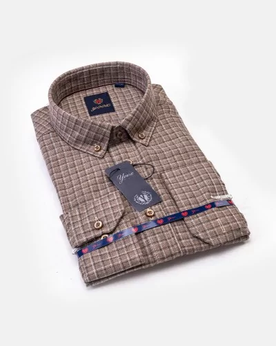 Chemise casual en flanelle à carreaux pour hommes