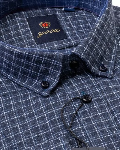 Chemise casual en flanelle à carreaux pour hommes