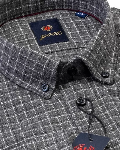 Chemise casual en flanelle à carreaux pour hommes
